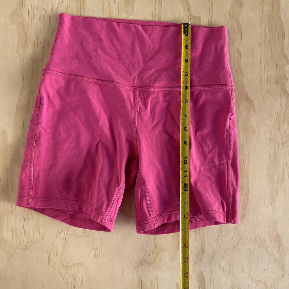 Lululemon Shorts Womens 4 Pink High Rise Biker 6" Yoga Running Athletic Workout - Picture 5 of 8